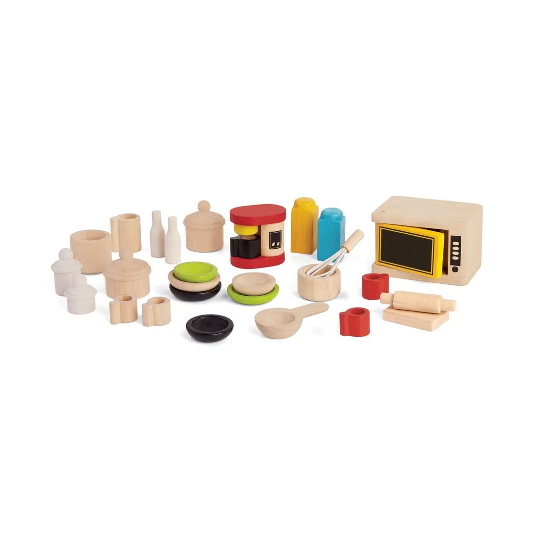 PlanToys Kitchen Tableware dinette poupée 28 pièces