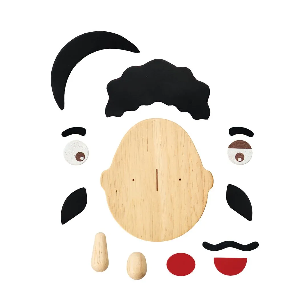 PlanToys Mini Build A Face jeu émotions bois