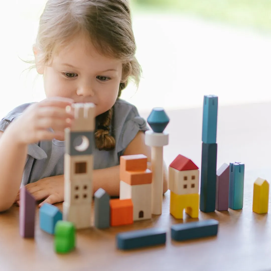 PlanToys Cityscape Blocks blocs ville bois 18 mois