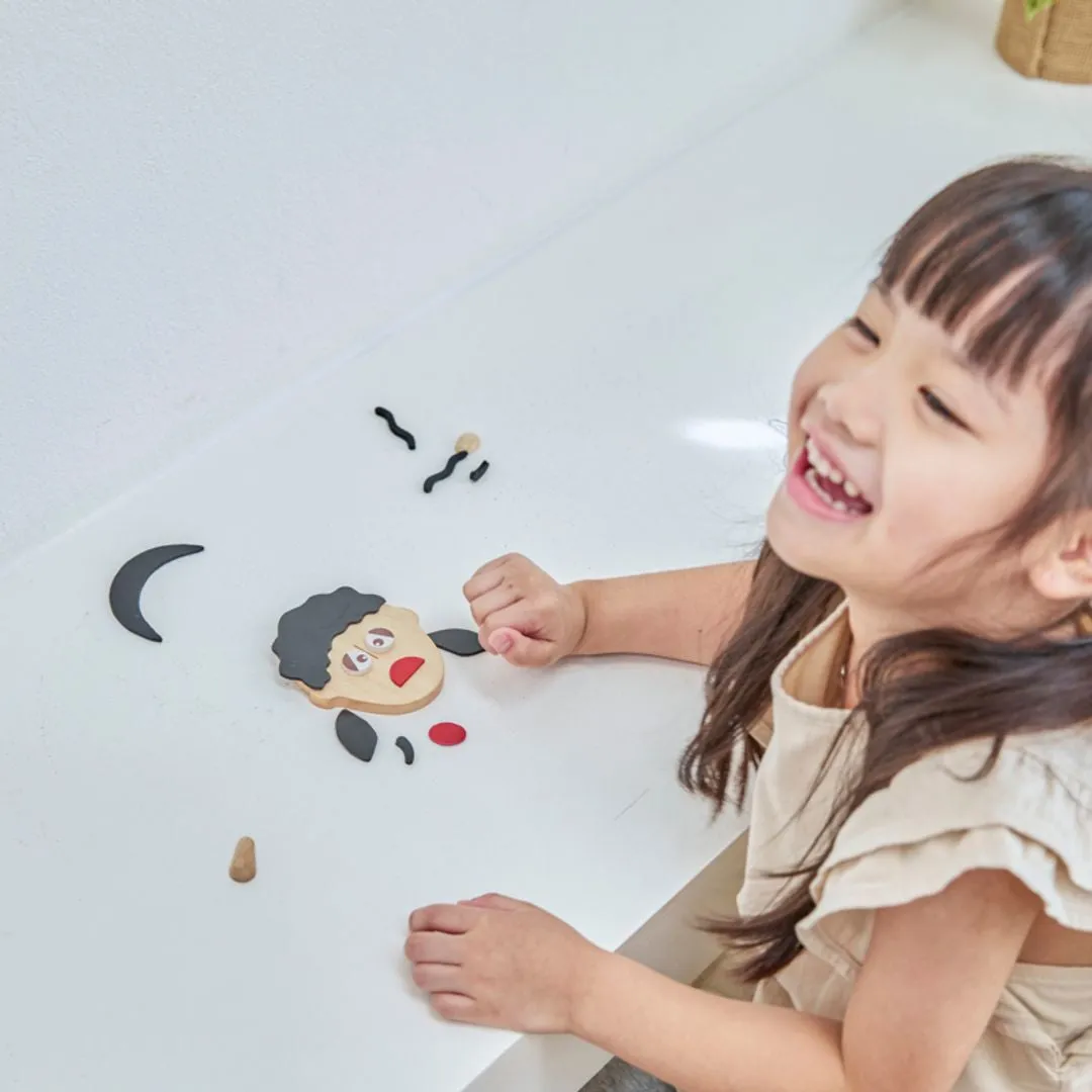 PlanToys Mini Build A Face jeu émotions bois