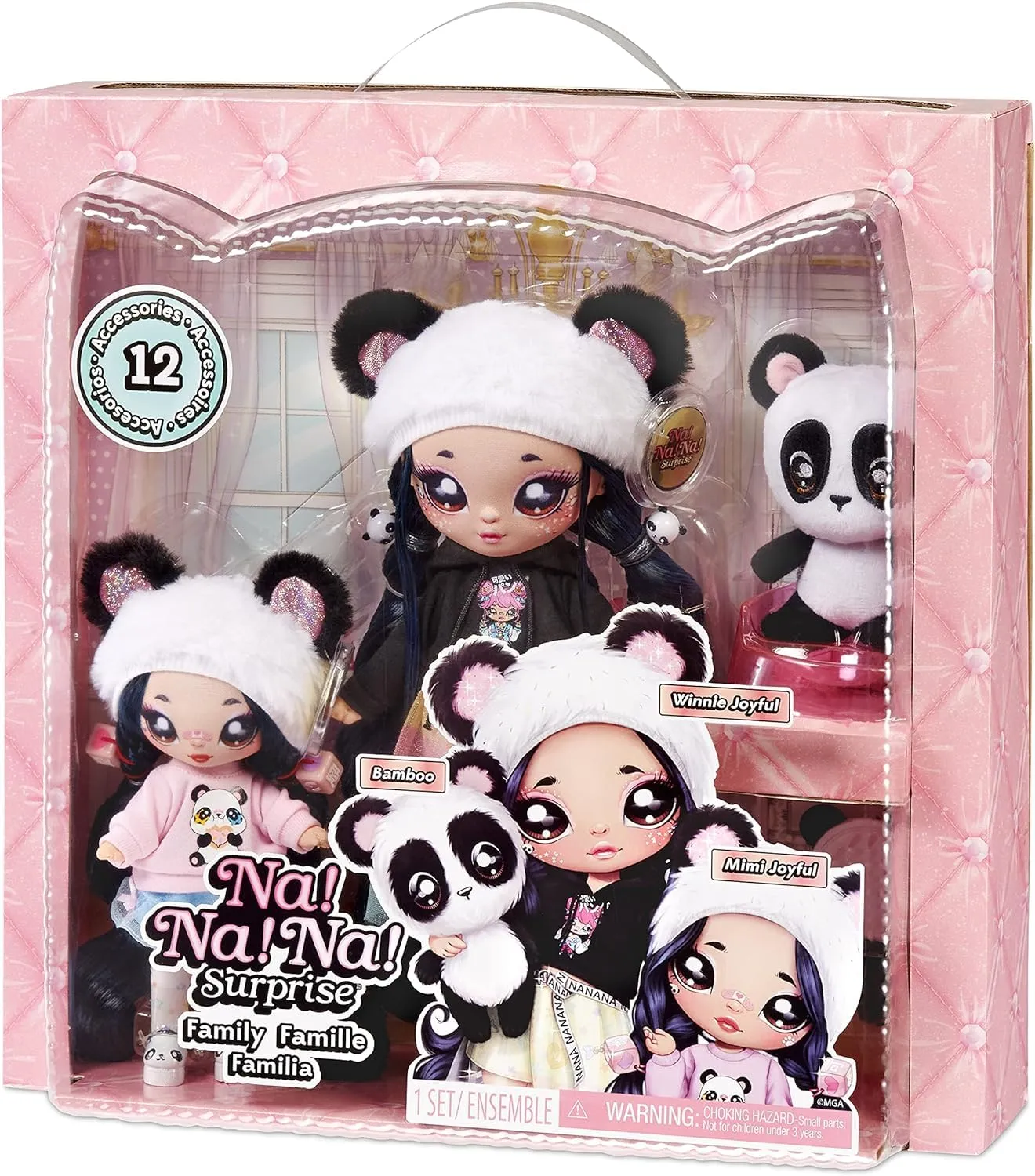 Na Na Na Surprise Family Panda poupées 3 pièces Winnie