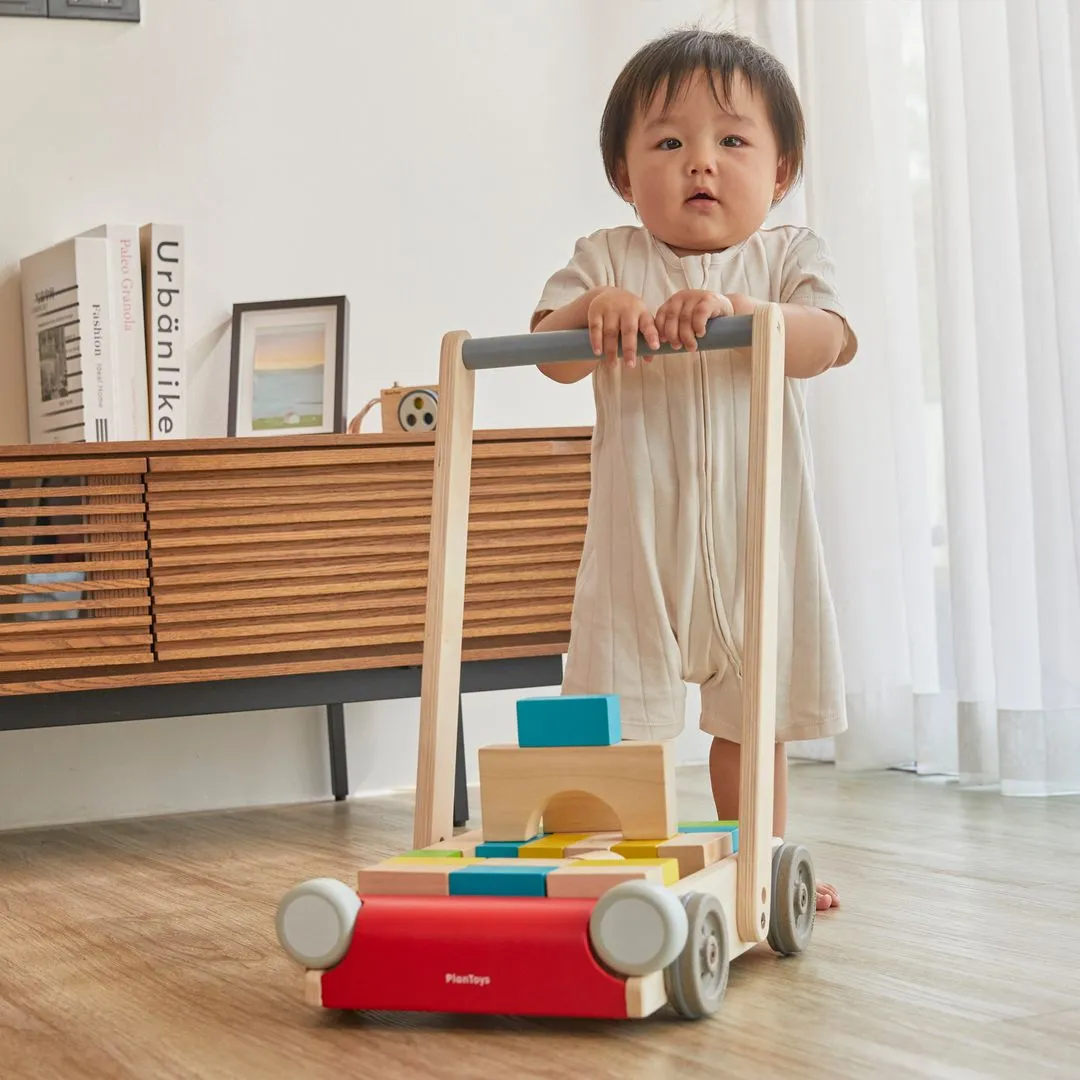 PlanToys Baby Walker chariot de marche bois réglable