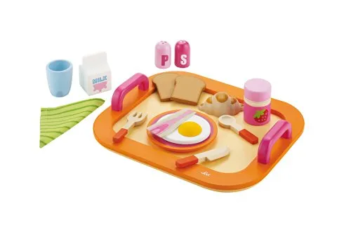Trudi Sevi 82317 plateau petit-déjeuner dinette bois 16 p