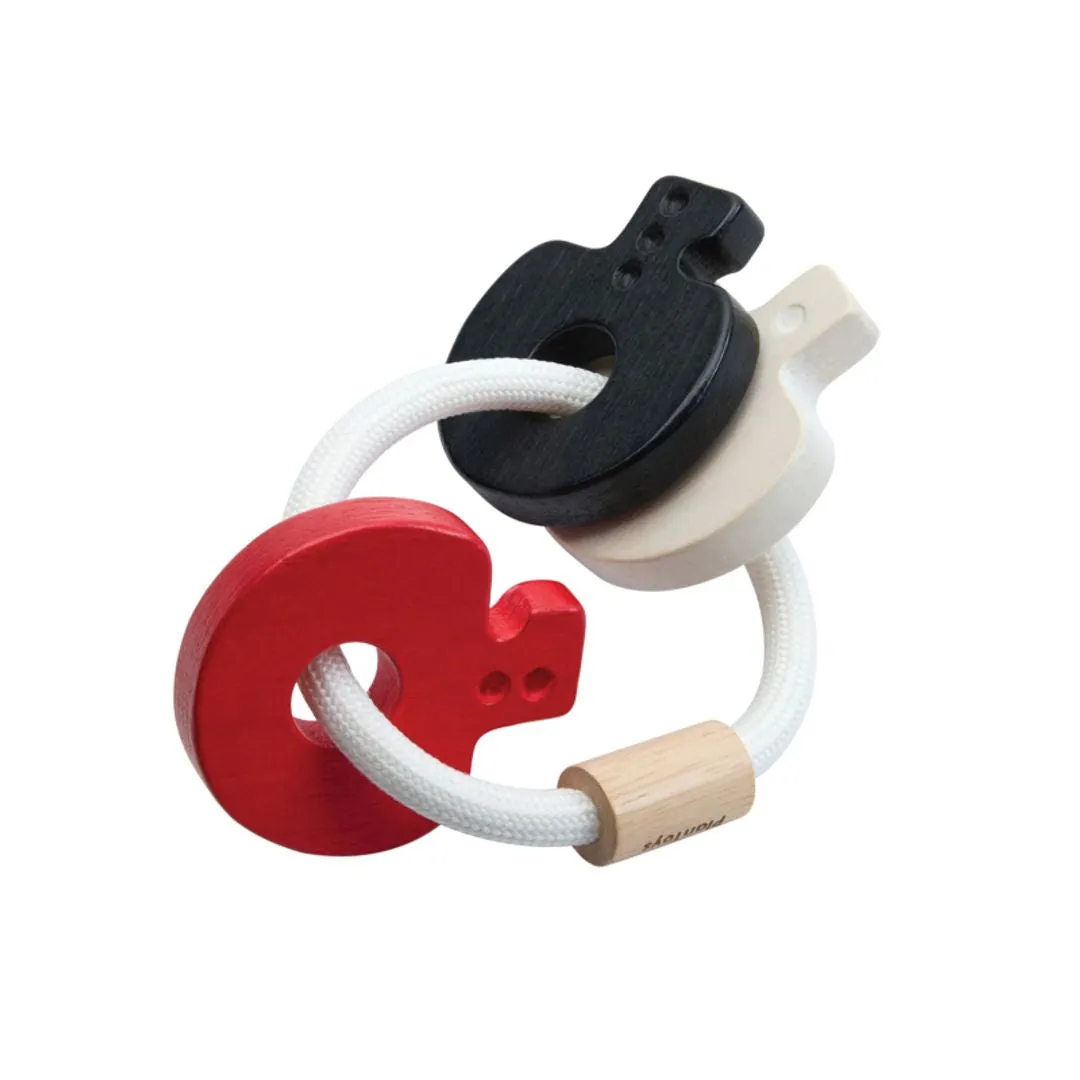 PlanToys Baby Key hochet clés bébé contraste bois