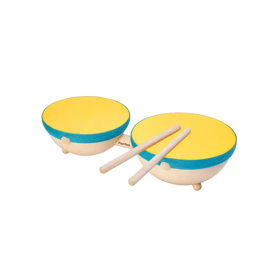 PlanToys Double Drum tambour double bois dès 3 ans