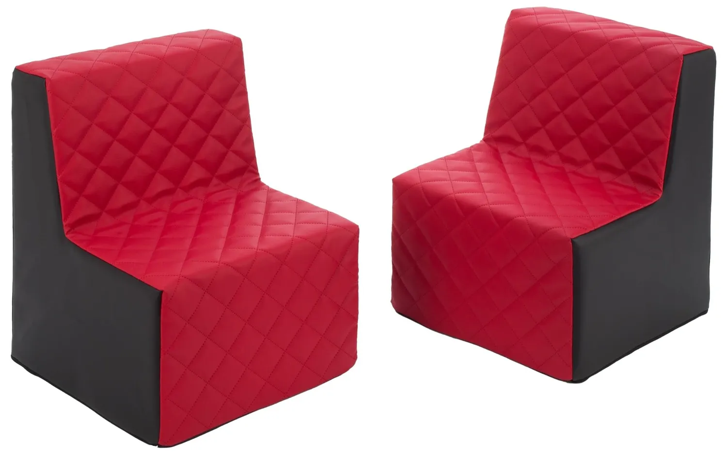 Velinda Repos 2 fauteuils enfant blanc gris éco-cuir