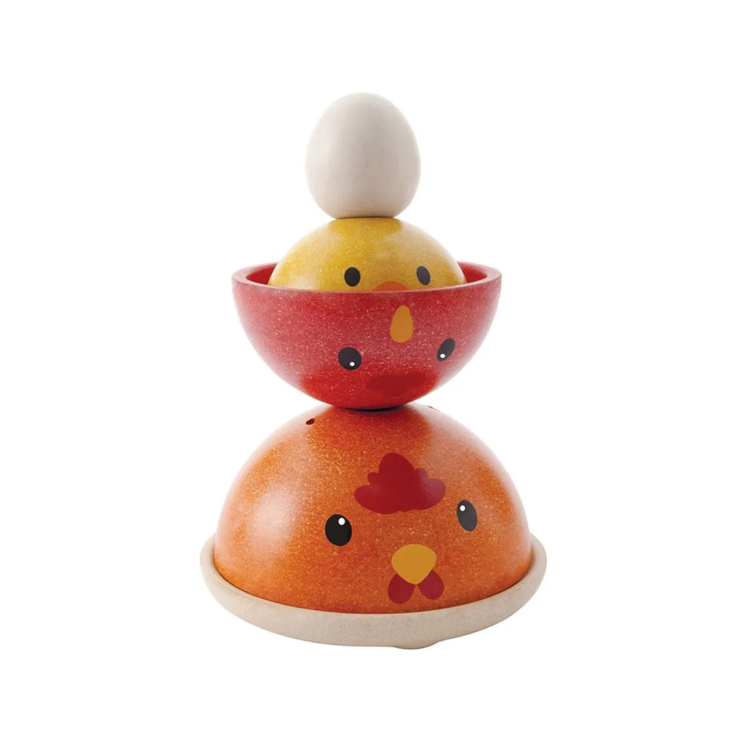 PlanToys Chicken Nesting poule à empiler bois 4 pièces