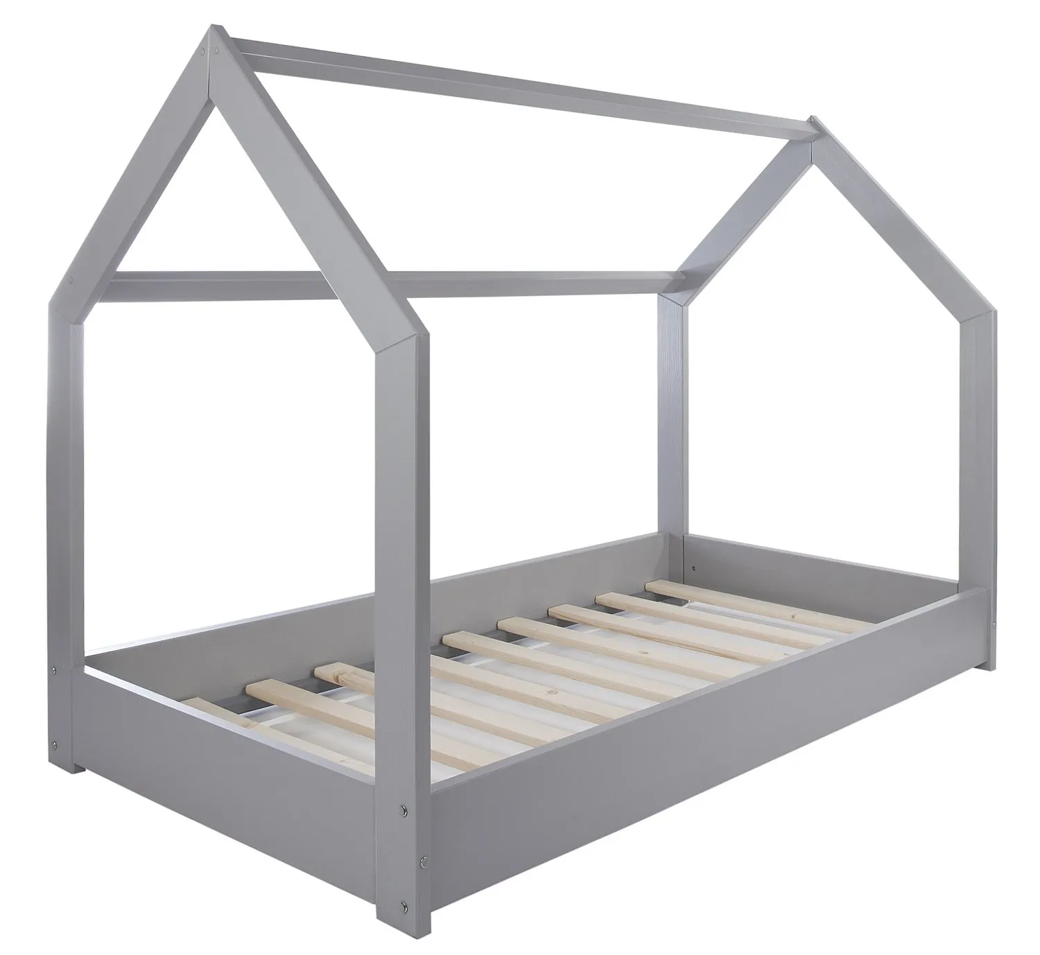Velinda Lit Maison Cabane 2 en 1 Bois Gris 160x80 cm