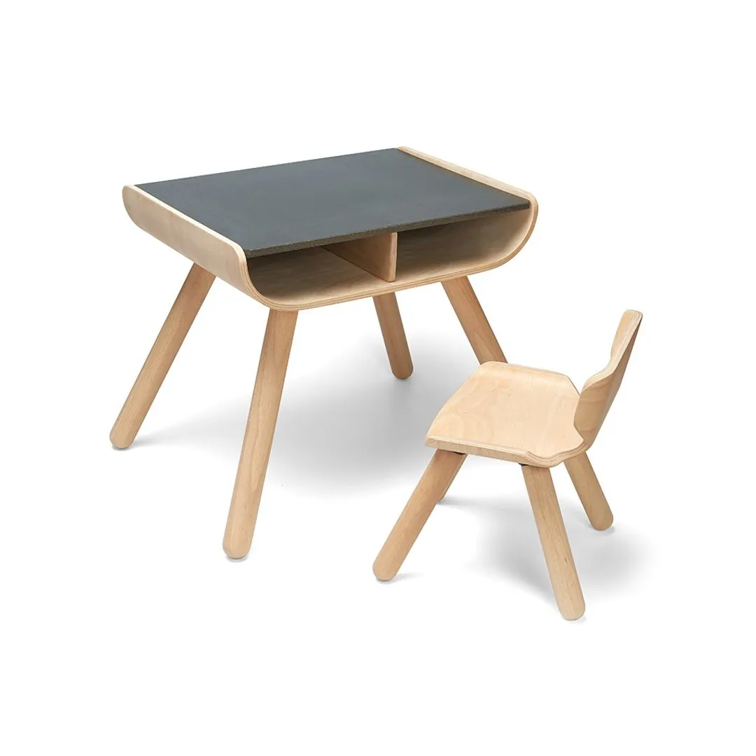 PlanToys Table Chair table chaise enfant noir ardoise