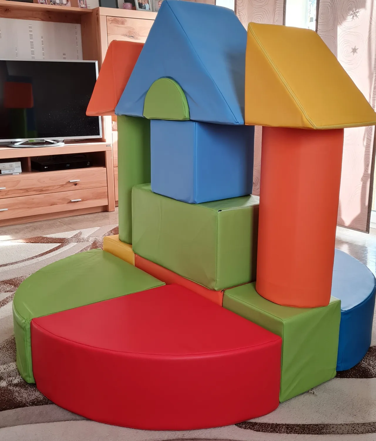 Velinda Blocs Soft Play 15 modules blanc rose pastel