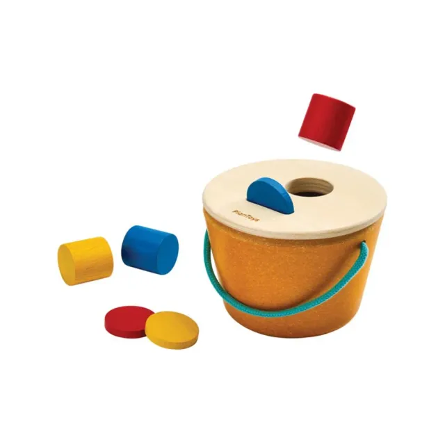 PlanToys Drop & Fit Bucket seau formes bois 12 mois
