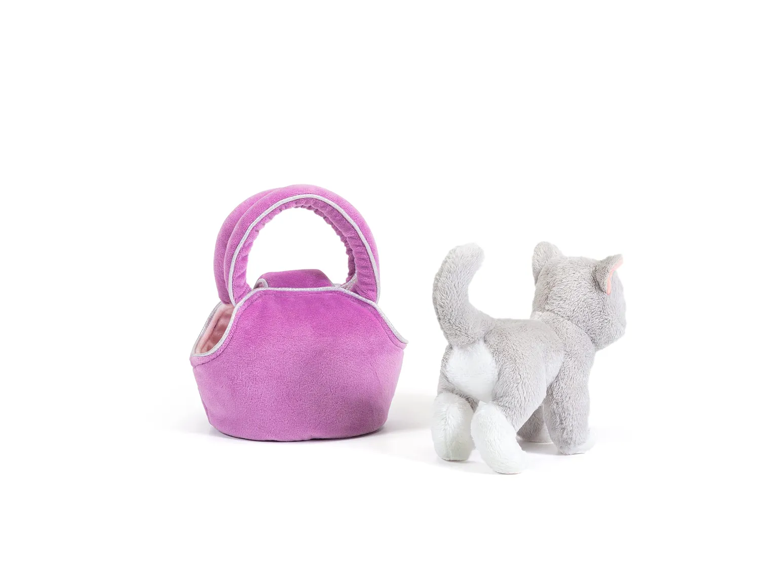 Trudi Pets 29729 peluche chaton dans son sac rose 15 cm