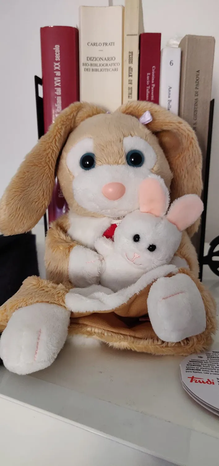 Trudi 29864 marionnette licorne Mama Baby blanc rose 29 cm