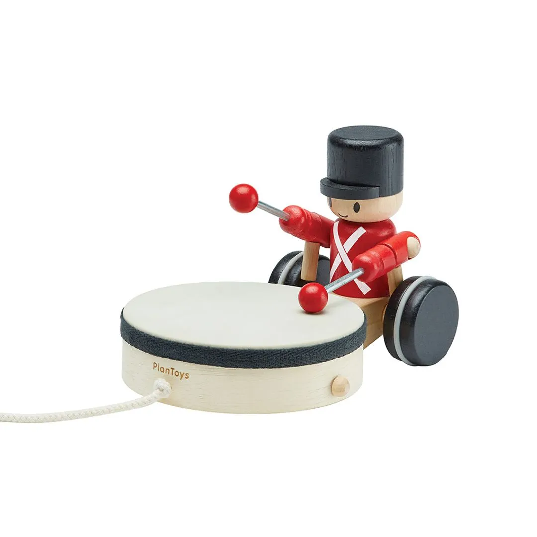 PlanToys Pull Along Drummer jouet à tirer bois dès 12 mois