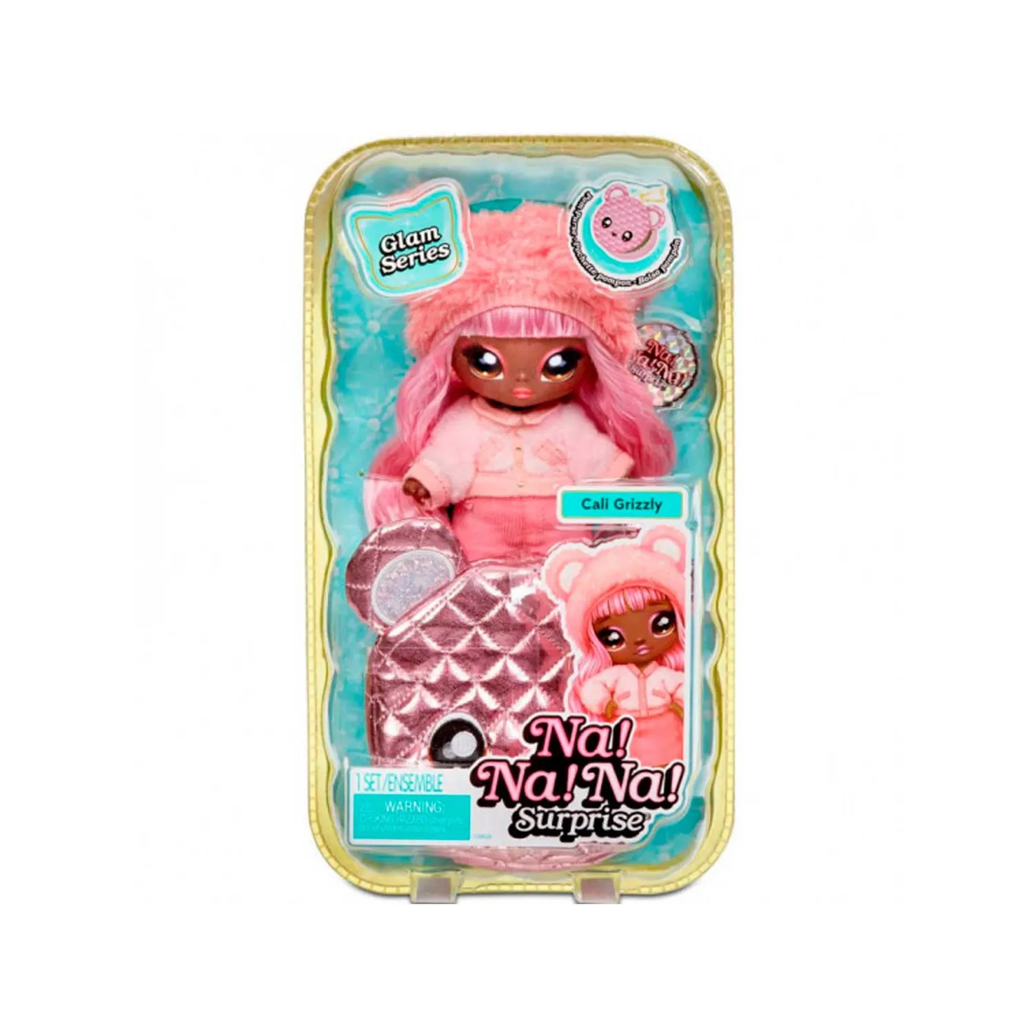 Na Na Na Surprise Glam Cali Grizzly poupée mannequin et sac ours