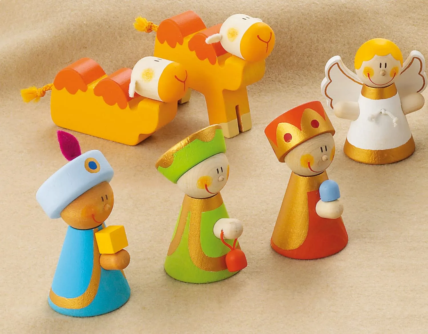 Sevi Large Wooden crèche en bois classique personnages étoile