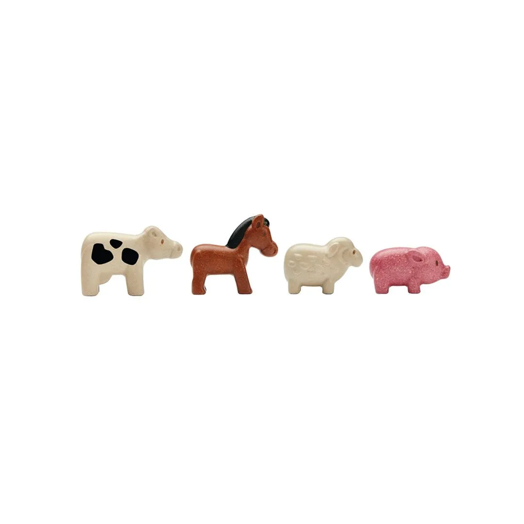 PlanToys Farm Animals Set animaux ferme bois 4 pièces