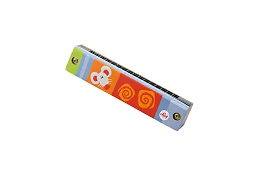 Sevi 82268 harmonica en bois instrument coloré sans piles