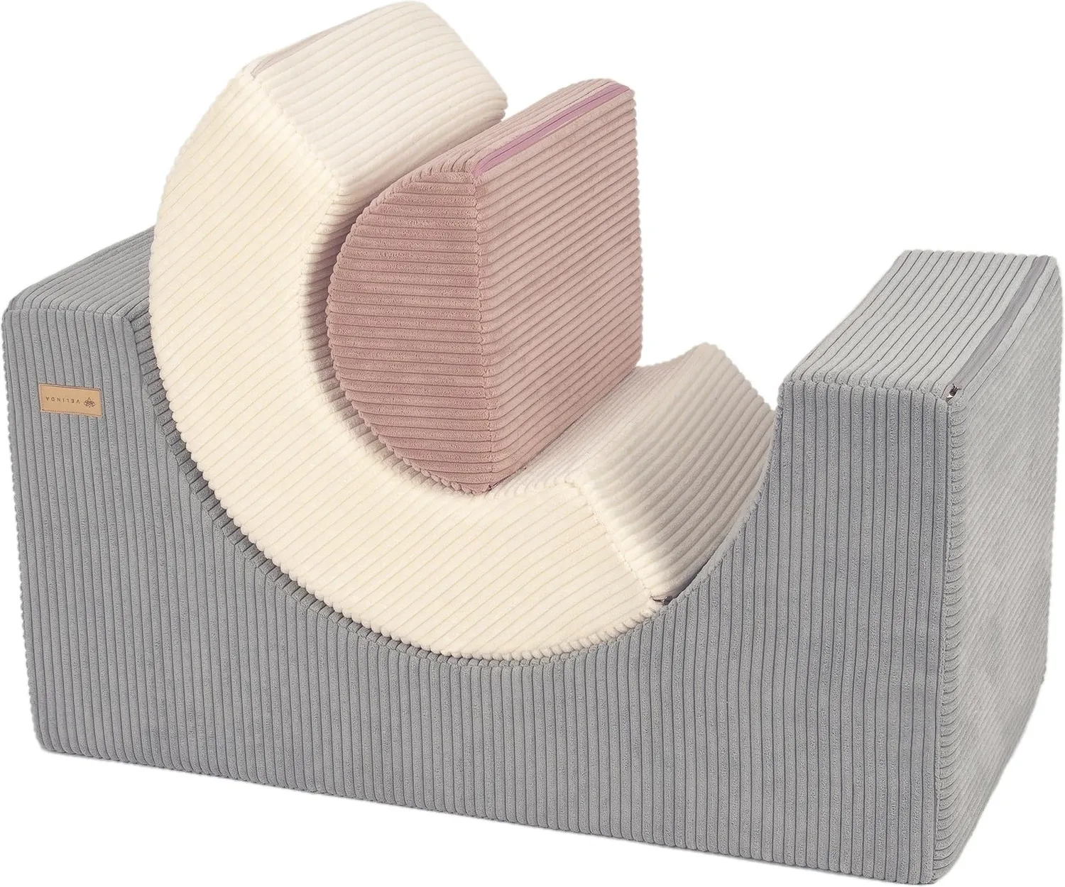Velinda Arc en Ciel blocs mousse enfant lot 3 gris crème rose