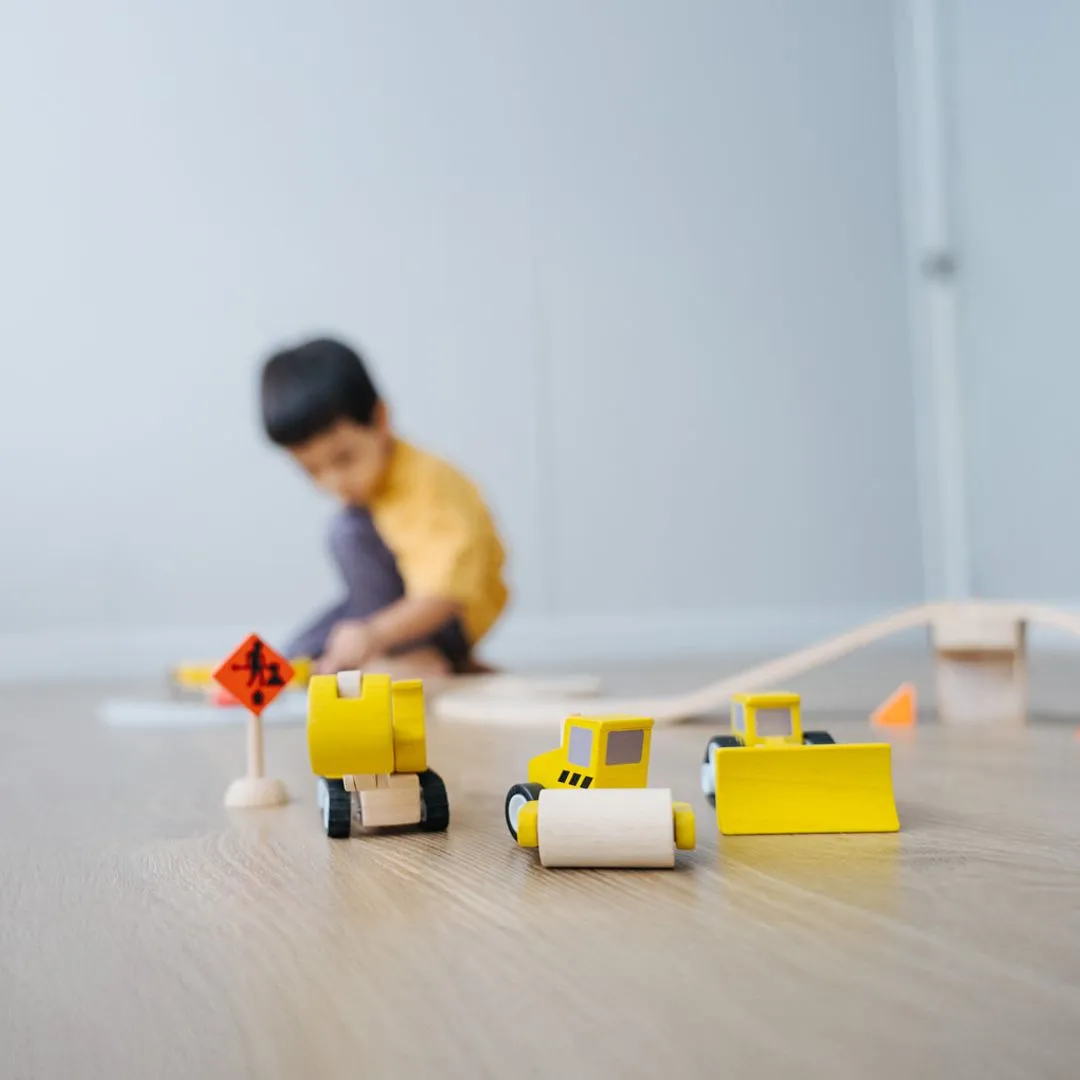 PlanToys Road Construction véhicules chantier bois