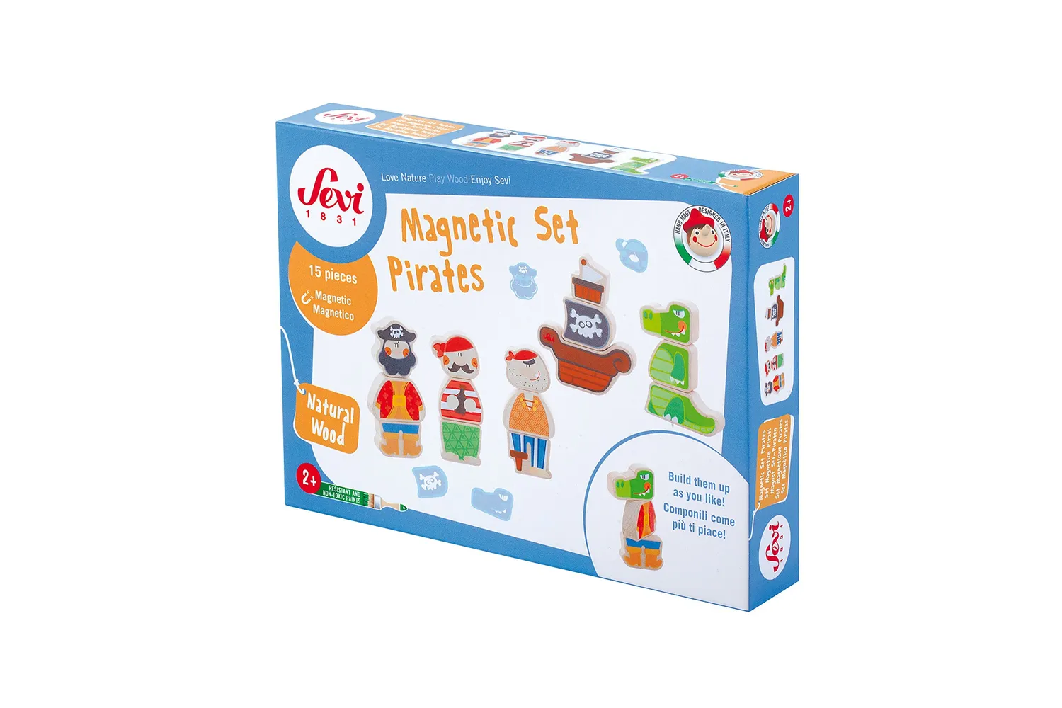 Sevi 82827 jeu construction magnétique pirates 15 pièces