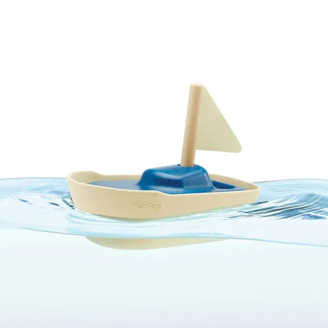 PlanToys Sailboat voilier de bain bois flottant