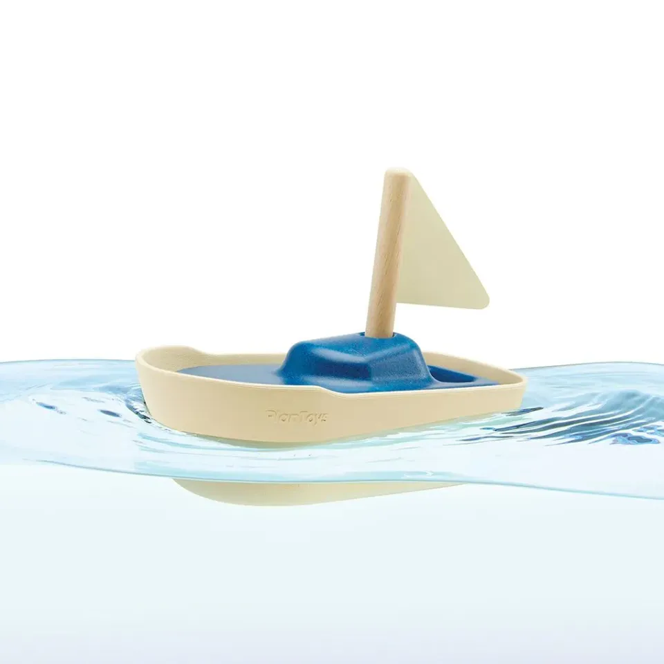 PlanToys Sailboat voilier de bain bois flottant