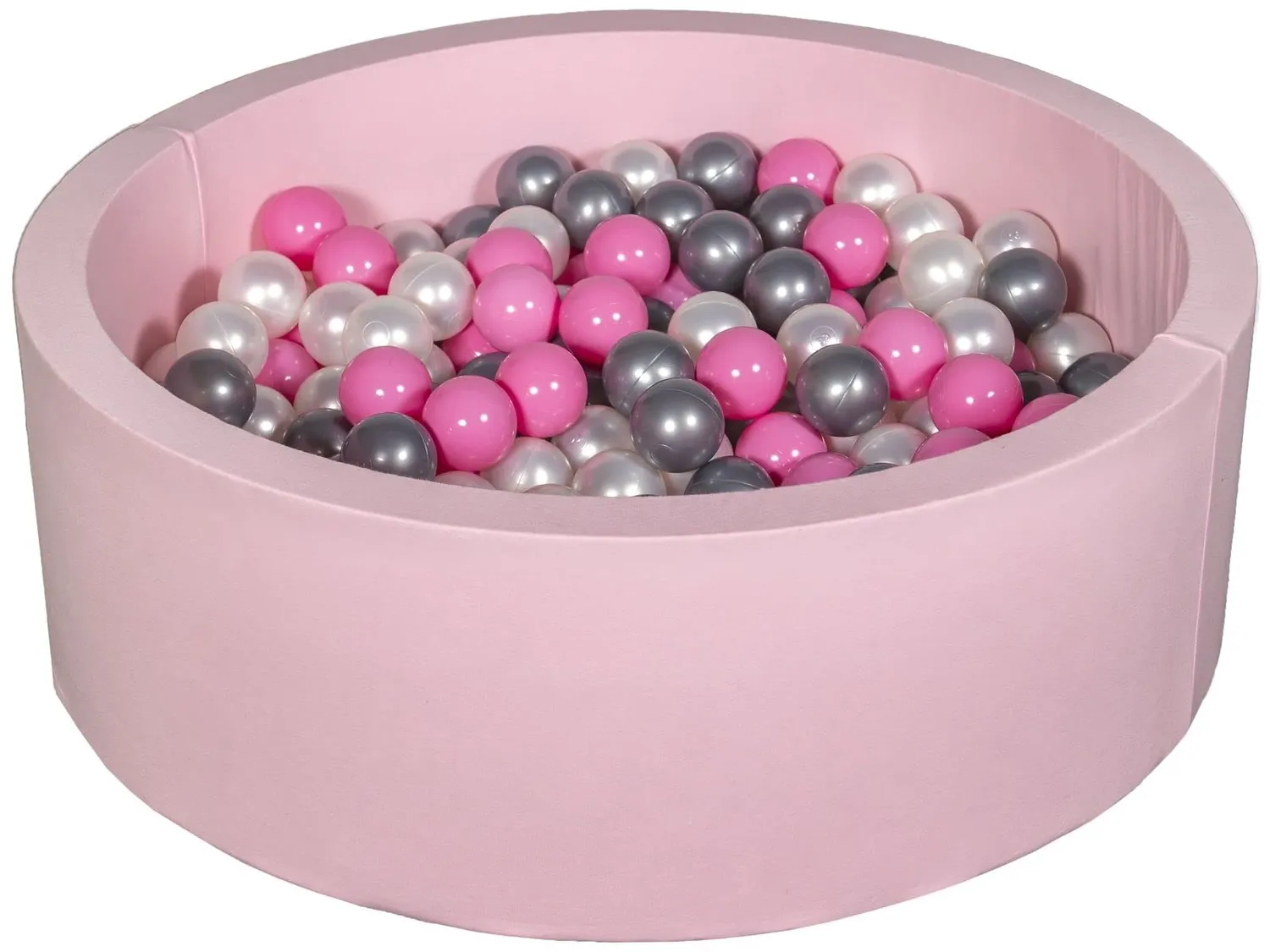 Velinda piscine à balles 200 balles blanc perle gris 90 cm