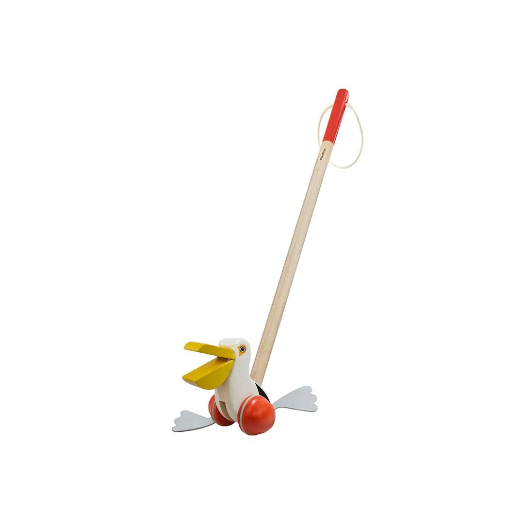 PlanToys Push-Along Pelican jouet à pousser dès 12 mois
