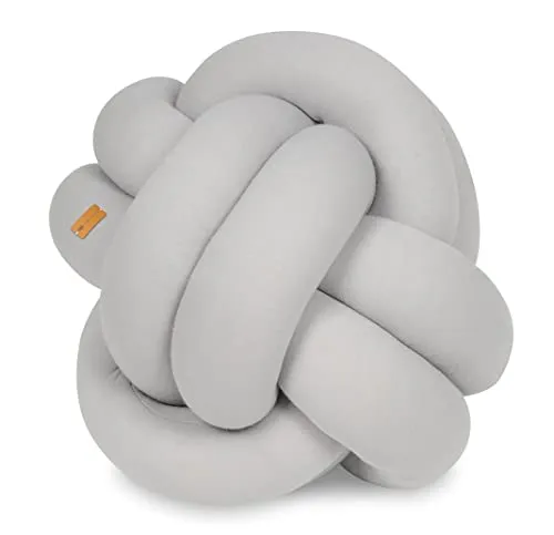 Velinda coussin nœud tressé gris 30x30 cm coton
