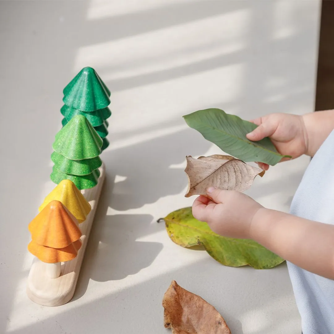 PlanToys Sort & Count Trees jeu à empiler bois 14 pièces