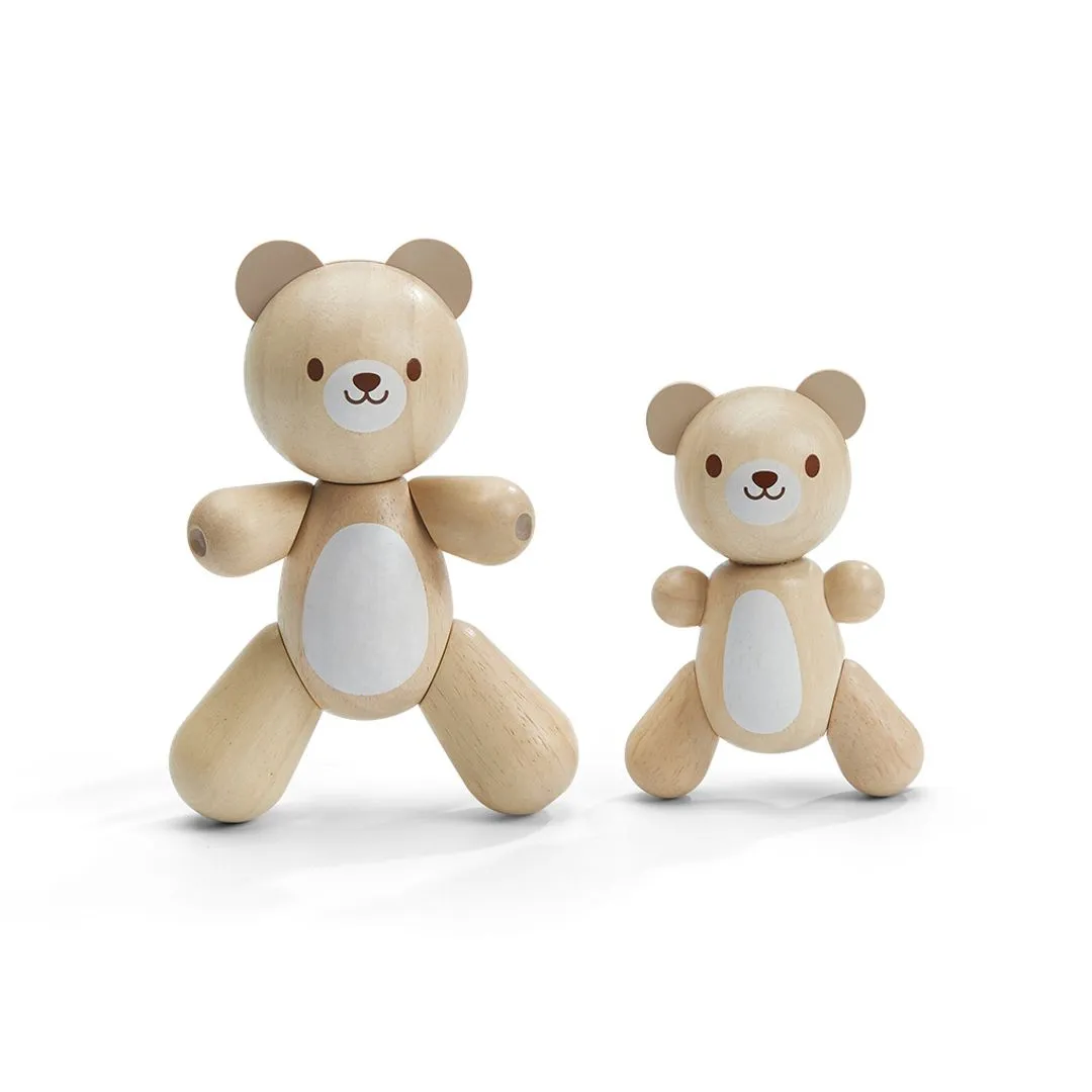 PlanToys Bear & Little Bear figurines ours bois dès 12 mois