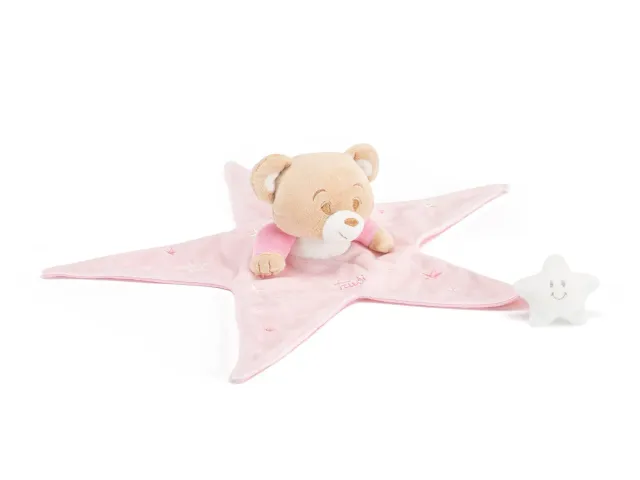 Trudi Baby Star 18178 doudou ours rose S nouveau-né