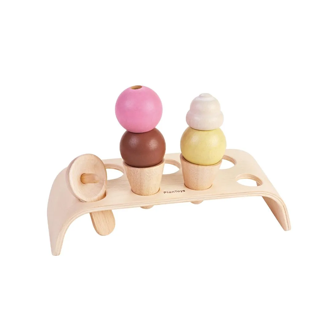 PlanToys Ice Cream Set dinette glaces bois dès 2 ans