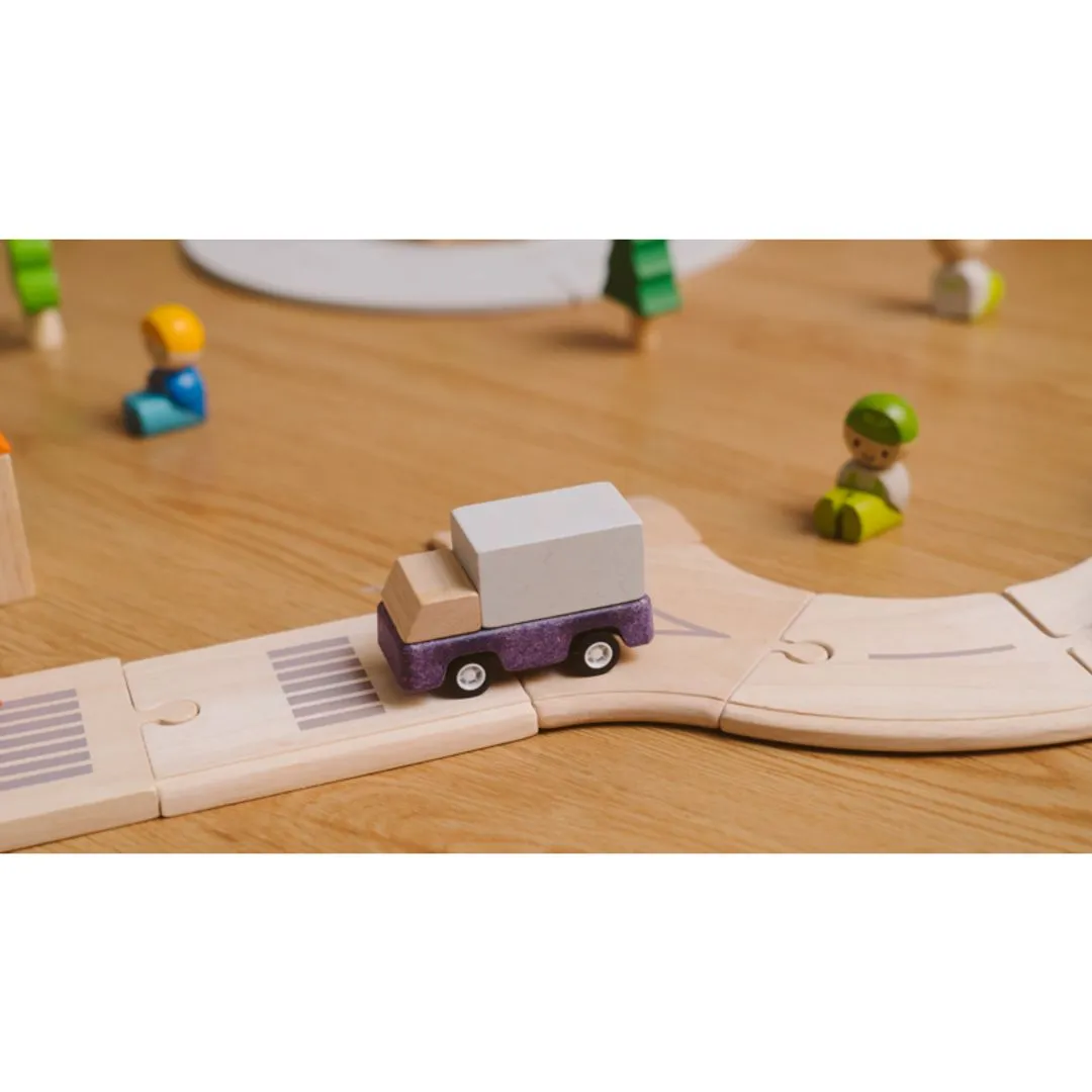 PlanToys Purple Delivery Truck camion bois violet