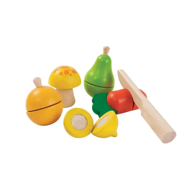 PlanToys Fruit & Vegetable set fruits à découper en bois