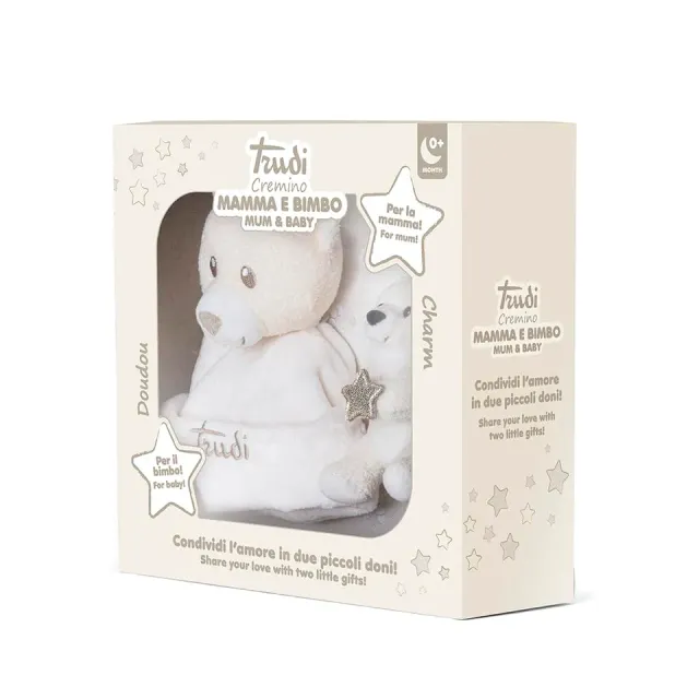 Trudi Cremino 28175 peluche set Mum&Baby taille S douce