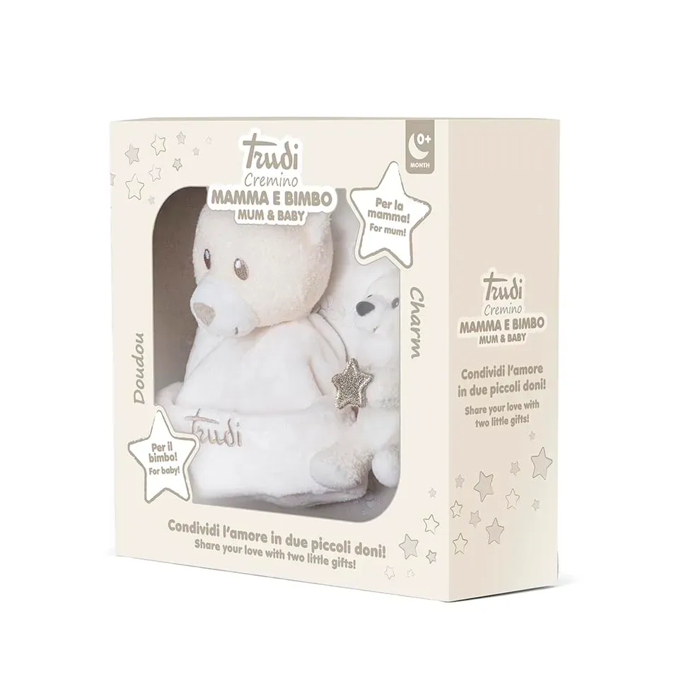 Trudi Cremino 28175 peluche set Mum&Baby taille S douce