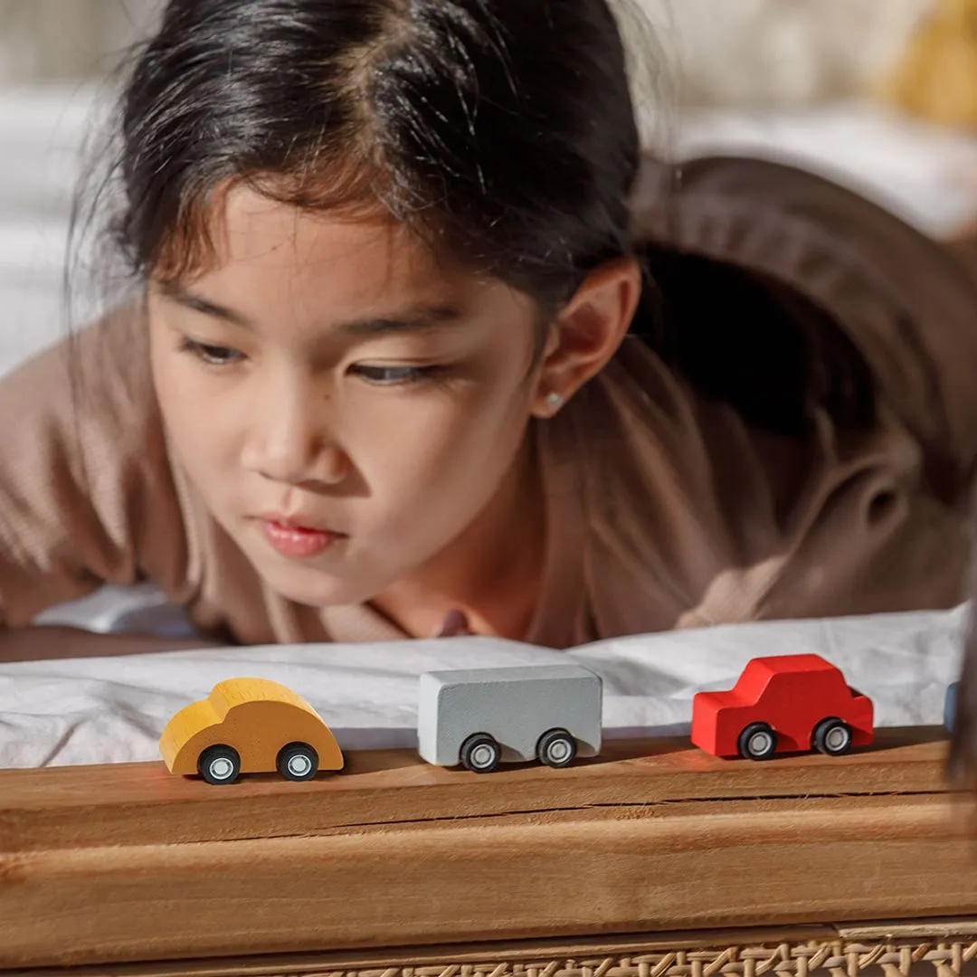 PlanToys Mini Car Set 5 petites voitures bois 3 ans