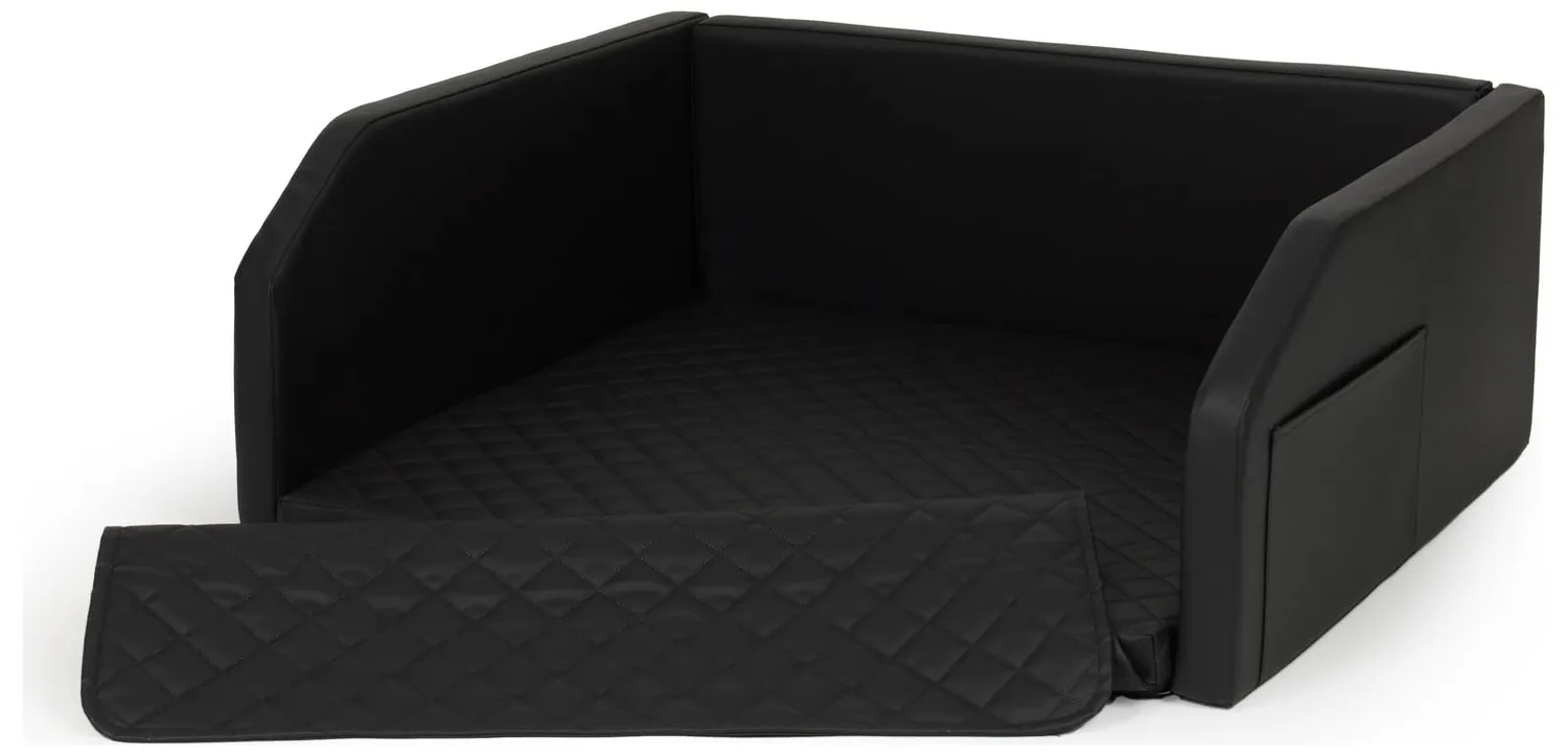 Velinda lit coffre transporteur chien noir 100x90cm matelas