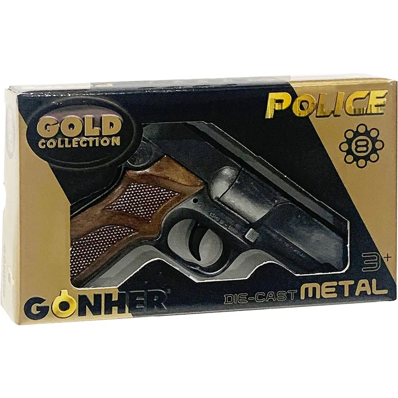 Gonher Police Gold Collection pistolet jouet 8 coups doré