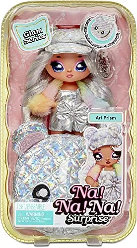 Na! Na! Na! Surprise Glam Ari Prism poupée 2-en-1 sac argenté