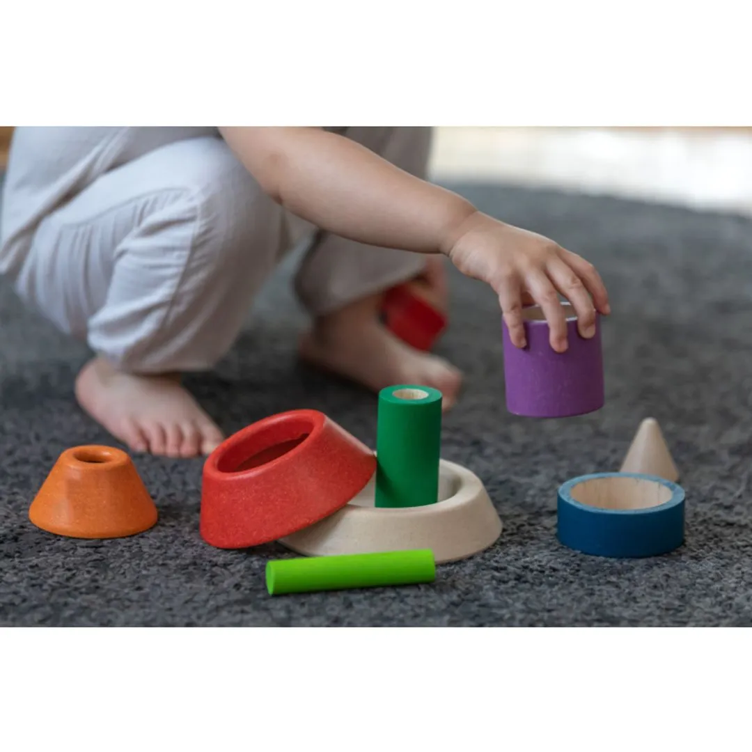 PlanToys Cone Sorting Unit Plus jeu de tri bois 9 pièces