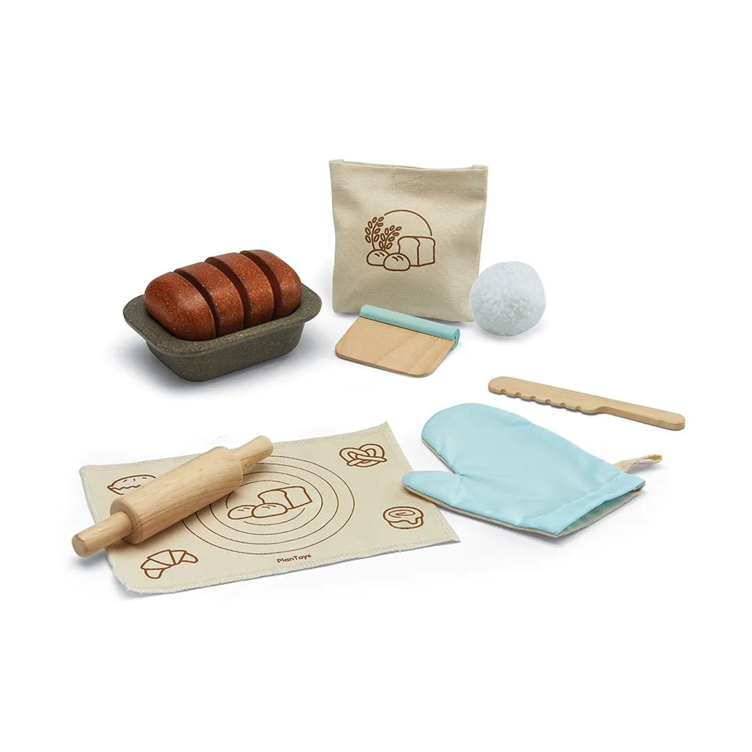 PlanToys Pain Set boulangerie bois 12 pièces