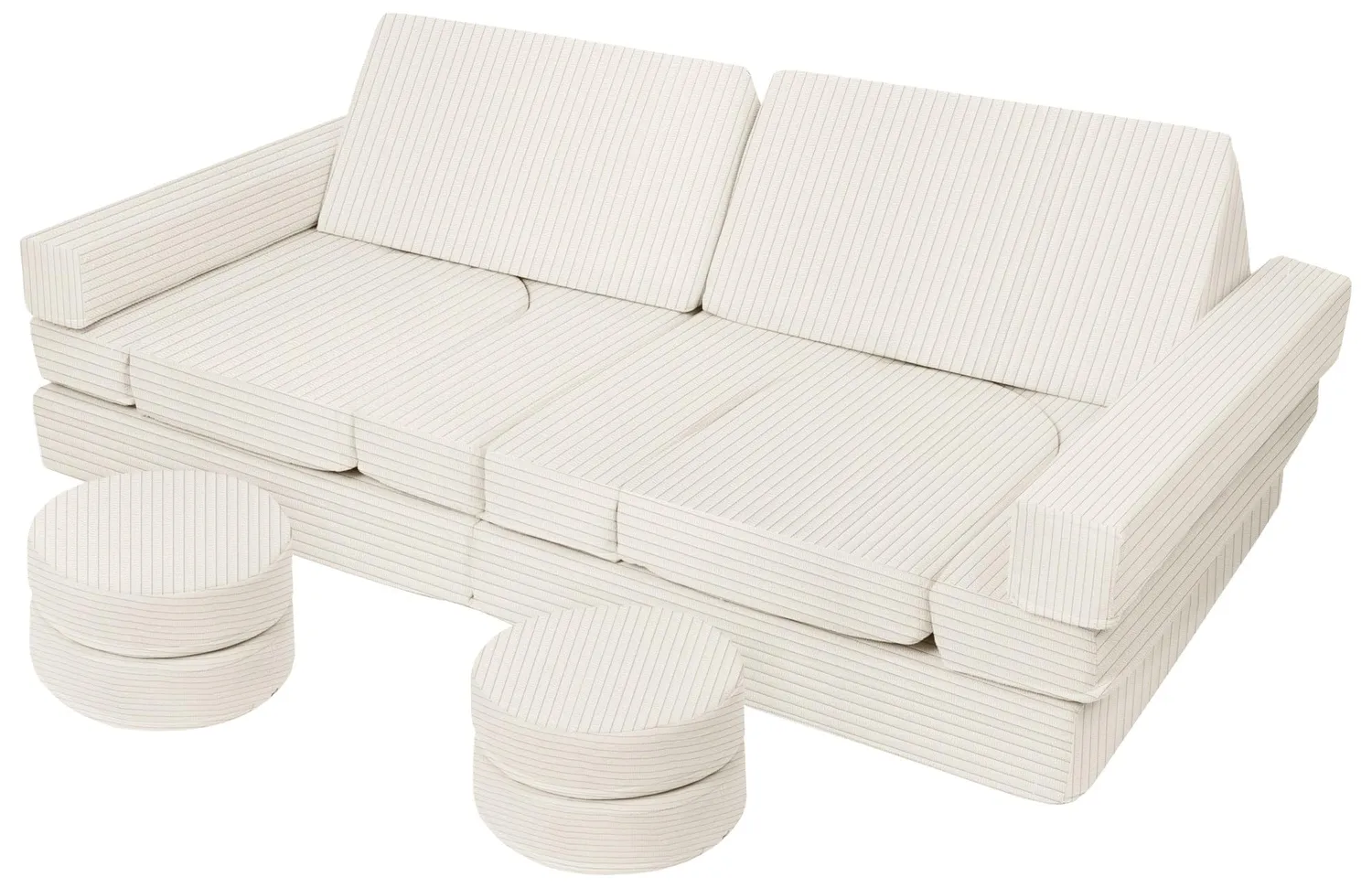 Velinda Canapé Modulaire Voiture Volant Mousse Crème 15 Blocs
