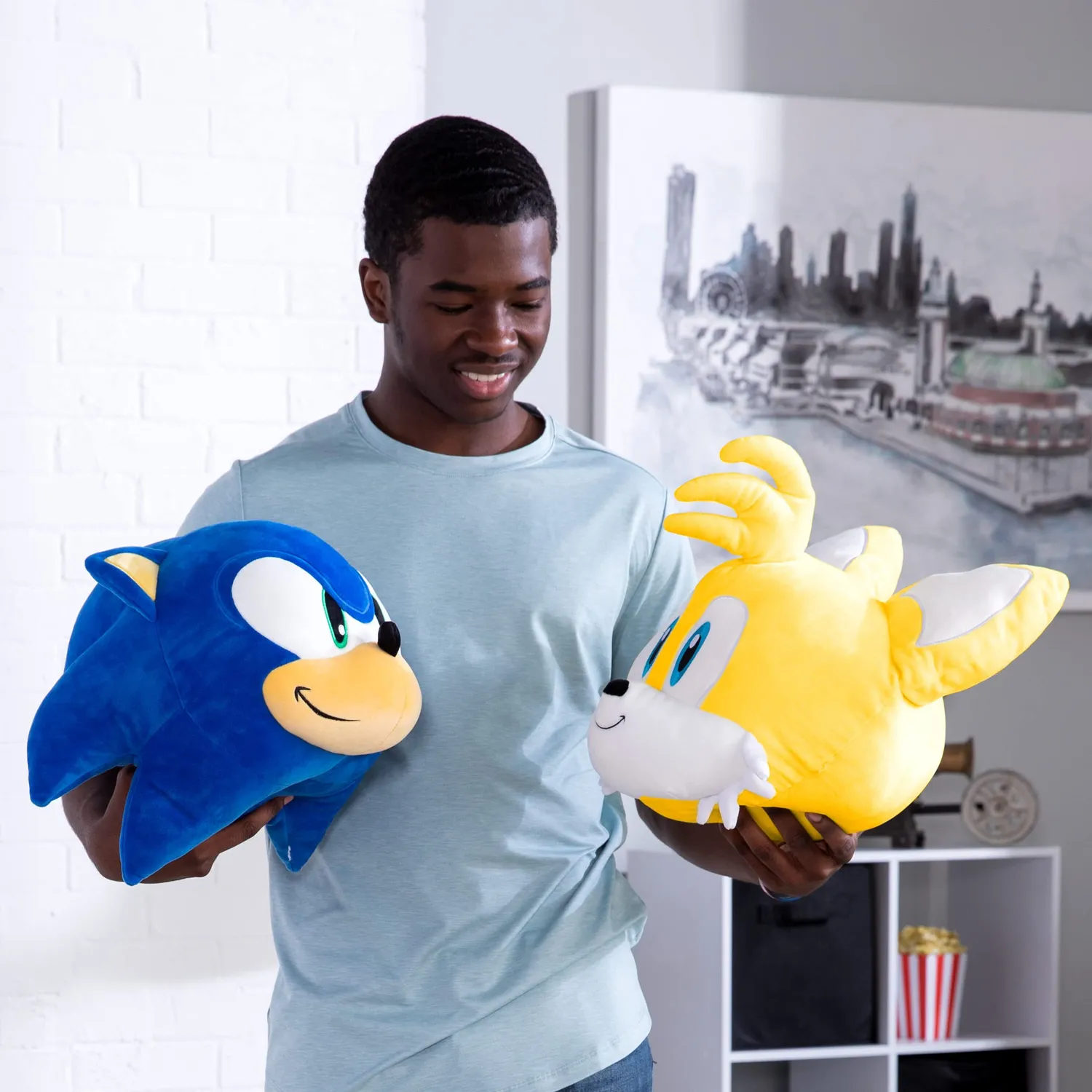 Tomy Mocchi Sonic 3D peluche méga bleue 38 cm