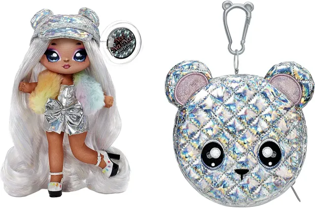 Na! Na! Na! Surprise Glam Ari Prism poupée 2-en-1 sac argenté
