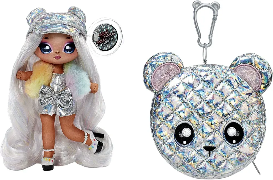 Na! Na! Na! Surprise Glam Ari Prism poupée 2-en-1 sac argenté