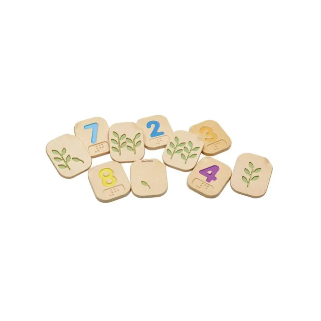 PlanToys Braille Numbers chiffres braille bois 1-10 2 ans