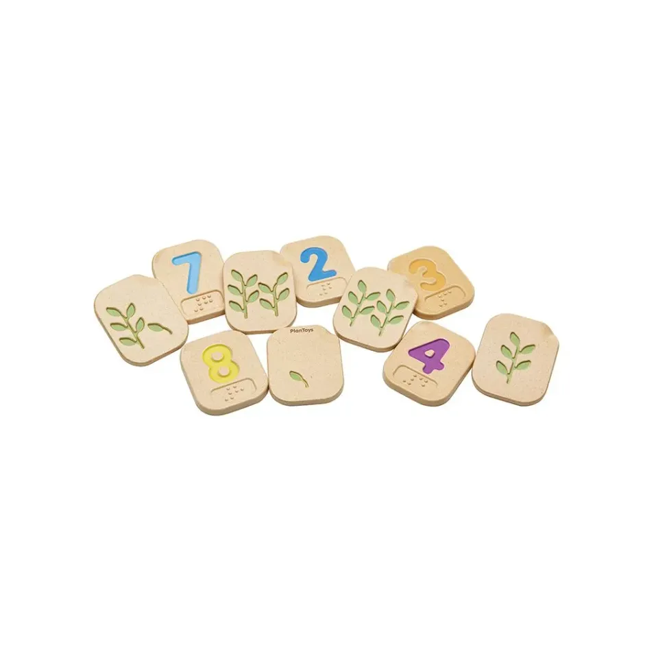 PlanToys Braille Numbers chiffres braille bois 1-10 2 ans